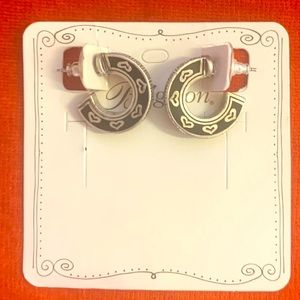 Vintage Brighton silver and black enamel inlay